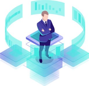 Man look graphic chart business analytics